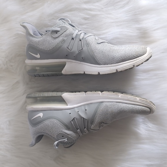 Nike Air Max Sequent 3 Wolf Grey & White Mens Size 9 - Picture 5 of 9
